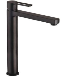 CFL Noir wastafelmengkraan z. waste mat zwart hoogte 30cm