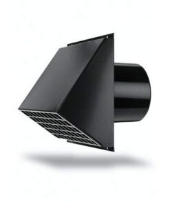 BUH ventilatie muurrooster 160 zwart 400480606