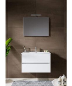 CFL York Slim badmeubelset 80c m en 37cm diep hoogglans wit wastafel+