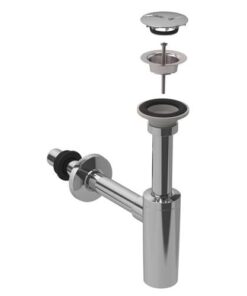 Geberit wastafelaansluiting af voer horizon. D40mm g1.1/4 glans chroom