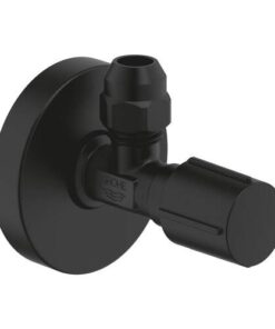 Grohe Hoekstopkraan 1/2X3/8 kn elkoppeling, metalen greep Phantom Blac