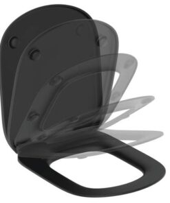 IDE Tesi closetzitting en deksel softclose zijdeglans zwart T3529V3