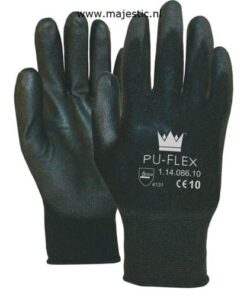 Handschoenen pu-flex zwart XL per paar